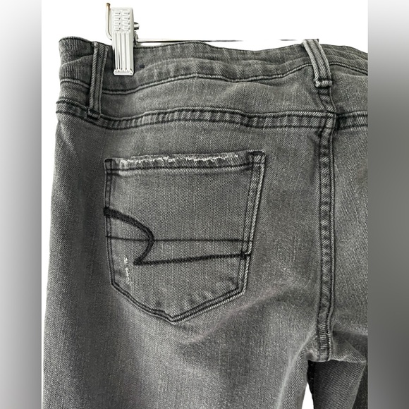 EUC AEO Vintage Dark Gray Wash Stretch Skinny Jeans Size 8 - Picture 3 of 7